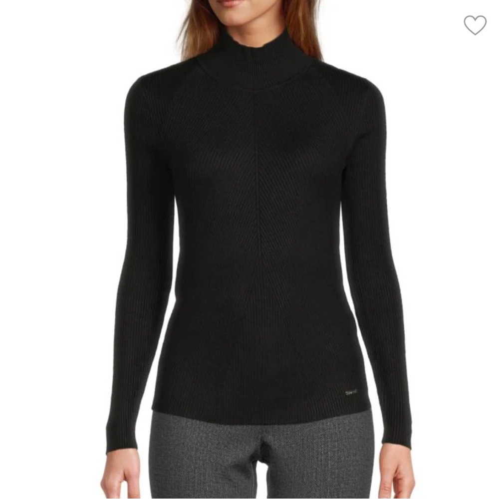 Calvin KleinJet Black Women’s Studded Sweater, Sz L NWT
